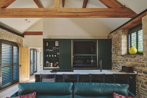 The living space at The Cowshed, Somerset