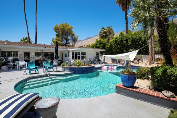 Private instagrammable pool with ample outdoor seating!
