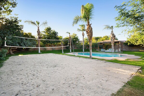 Volleyball court by the pool