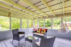 Screened Porch | Hammock Chair Swings | Fenced Backyard