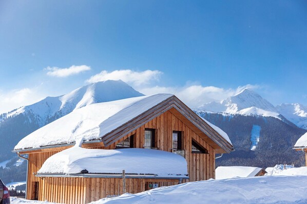 Stugans exteriör [vinter]