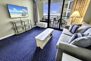 Large Living Room Area, Beautifully Decorated with View of the Ocean
