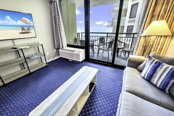 Large Living Room Area, Beautifully Decorated with View of the Ocean