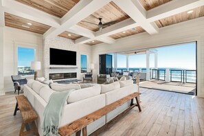 2nd Floor Main Living Area with Wall-to-Wall Accordion Style Folding Glass Doors