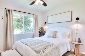 Comfort and style come together in this cozy bedroom.
