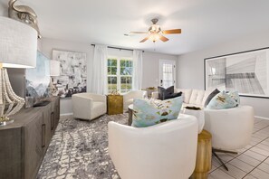 When you walk in our home you will find our open concept living room.
