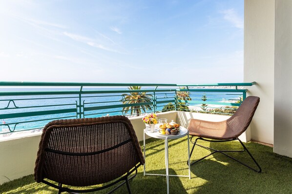 Balcony with a sea view