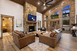 High ceilings and large windows create a tranquil atmosphere.