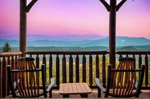 Deck seating with views of The Great Smoky Mountains!