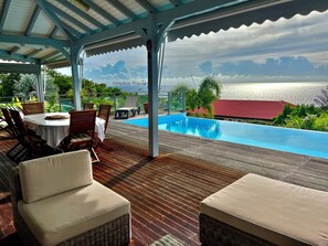 View of the Caribbean Sea and Montserrat.