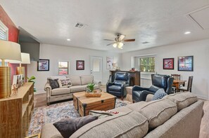 The Game Day room is ideal for an Aggie watch party or a spirited pre-game gathering.