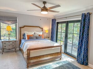 Main level primary Queen bed with full en suite, and walk out to 720 sqft deck  
