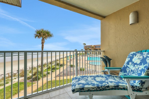 Private patio overlooking the Atlantic Ocean! As close to the beach as you could possibly get.