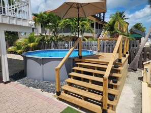 Take a dip in the pool after a hot day of fishing.