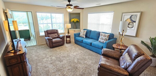 Welcome to your fully remodeled, spacious walk-in Suite! No steps or stairs!