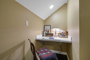 Well lit work area inside Uschie's room