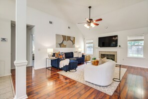 Living Room | 1st Floor | Full Sleeper Sofa | Central A/C & Heating