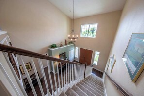 upstairs floor access to 4 bedrooms  including the wet room for the master suite