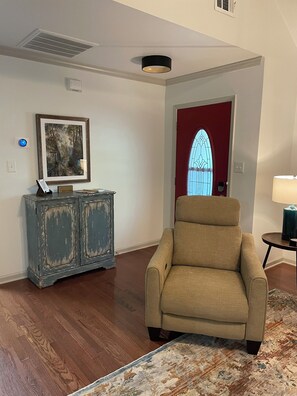 Front door into living room