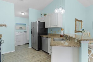 Kitchen with stainless steel appliances