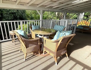 Enjoy outdoor dining on the Lanai.