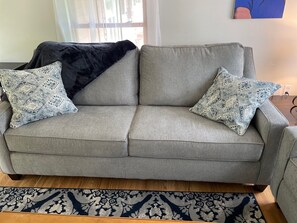 Large couch in living area
