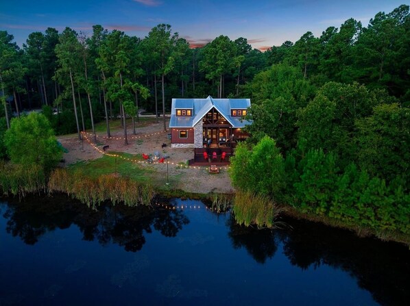 Wake up to the gentle ripples of the pond and the peaceful serenity of our cozy cabin.