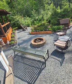 enjoy the fire pit with free firewood during your stay