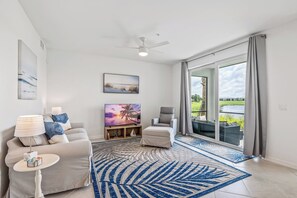 Living room overlooking the Lake & Golf Course