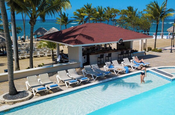 One of the resort's beach and pool areas