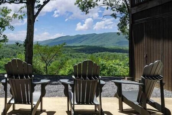 Patio on the side of the home