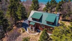 Ariel view from the back looking at Lake Superior