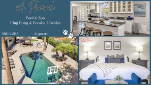 Enjoy the great amenities from pool, spa, putting green, bocce ball court and gazebo outside. Inside the ping pong table, foosball table and streaming TV services are at your disposal.
