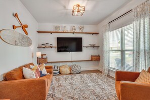 Media Room | 1st Floor | Central Heating & A/C | Free WiFi