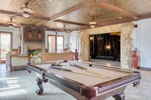 Pool table in the main living area.