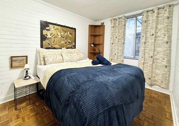 Queen bedroom where you will sleep