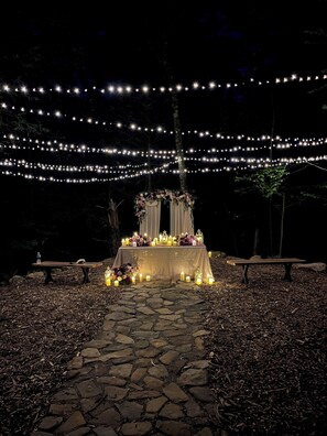 Outdoor banquet area