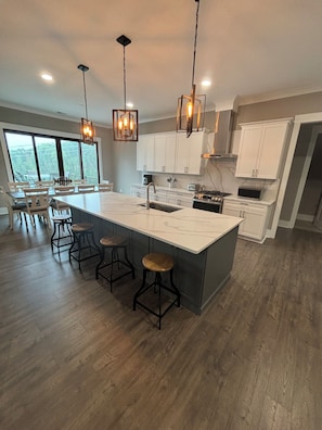 Custom kitchen with quartz countertops
