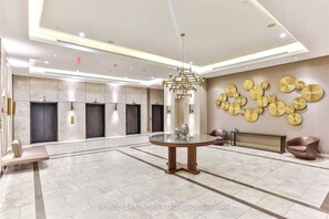 Lobby where you'll check in and hop on the elevator