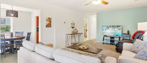 The open Living Area is perfect for gathering with loved ones after a day of exploring.