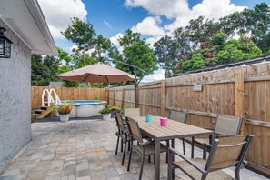 House Exterior | Furnished Patio | Dining Area | Private Above-Ground Pool