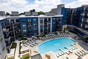 The courtyard pool view