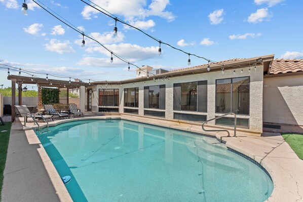 Immerse yourself in vacation bliss at our pool area. 
