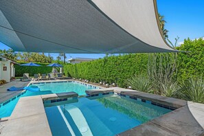Private pool with outdoor seating