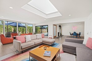Unwind with your favorite movie on comfy seating
