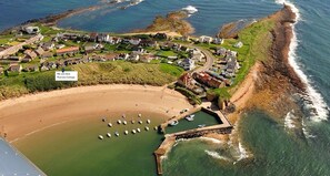 Arieal photo of Marram Cottage and Beadnell Bay