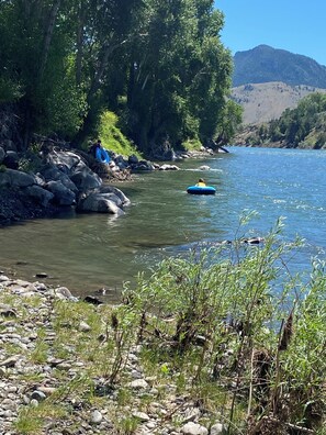 Enjoying the Yellowstone River, just below the property.