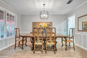 Architecture, Building, Dining Room, Dining Table, Furniture