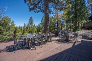 Enjoy meals & visiting together outdoors on the incredible back deck