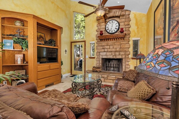 Curl up by the fireplace & enjoy a movie night at home